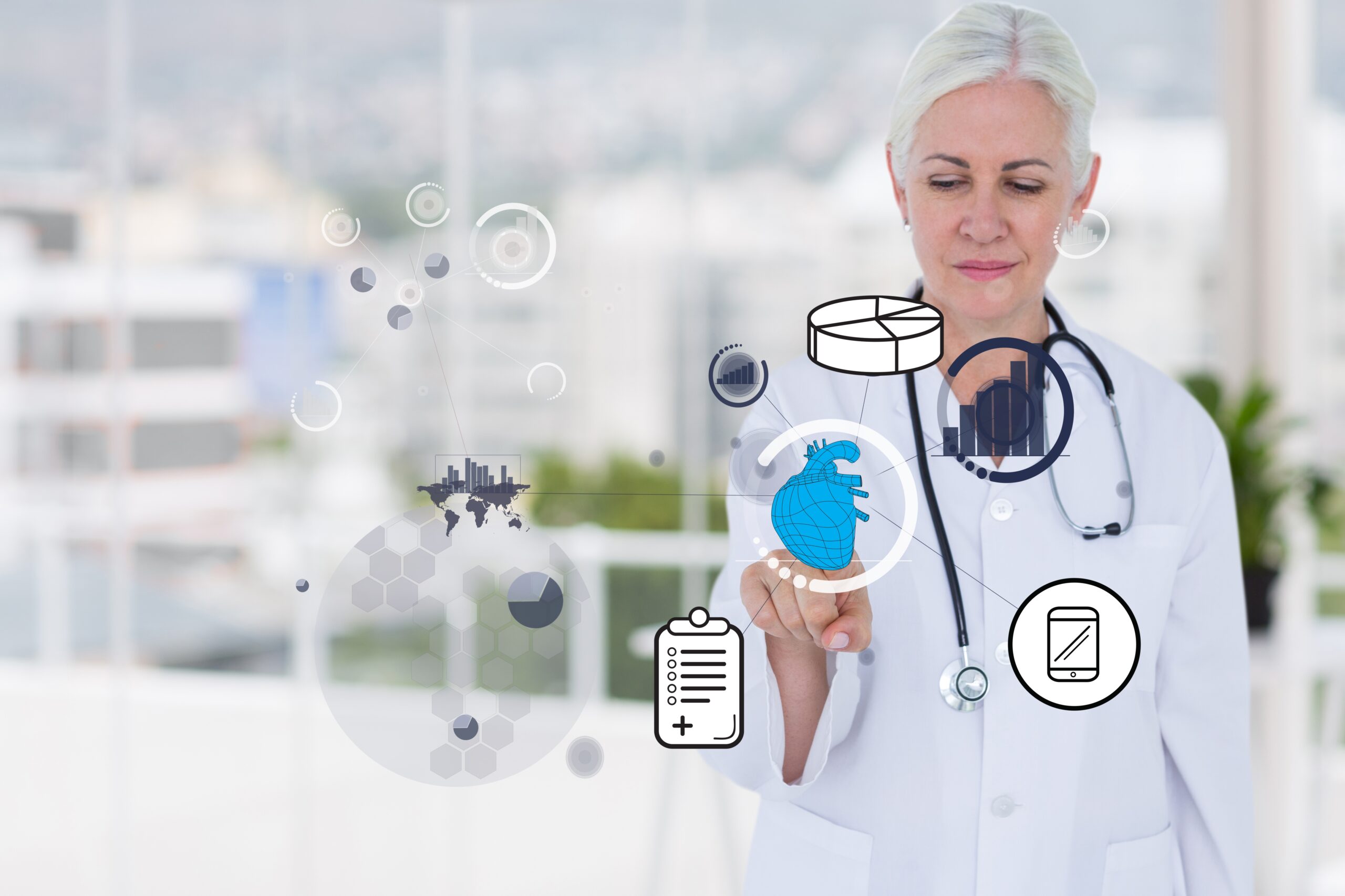 Clinician using virtual healthcare applications
